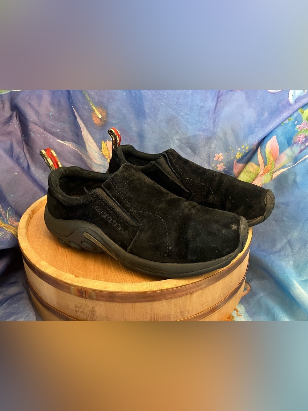 Merrell Jungle Moc Black Suede Leather Slip On Walking Shoes Womens Comfort Sz 8
